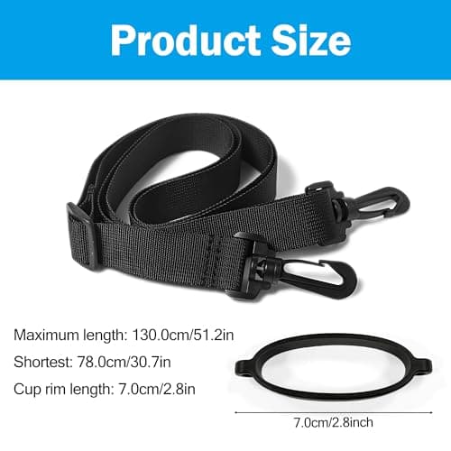 QACUU Black Adjustable Water Bottle Carrier with Shoulder Strap for Travel — view 5