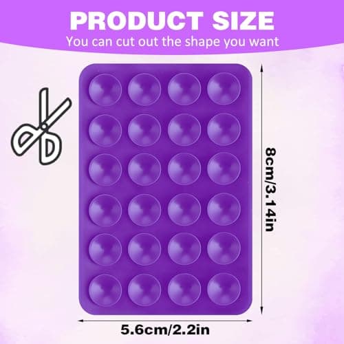 Giantree 2 Pcs Silicone Suction Phone Case Mount, Anti-Slip Hands-Free Mobile Accessory Holder (Purple) — view 5