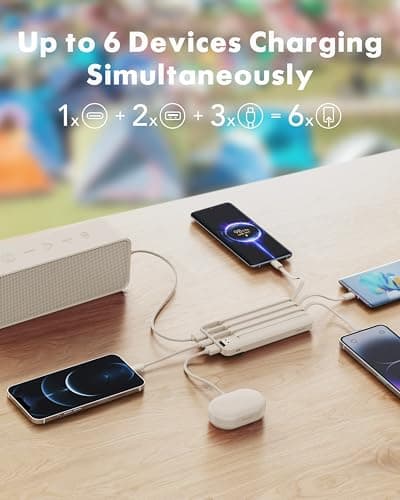 Charmast Power Bank with Built in Cables X 4, 10000mAh Portable Charger — view 3