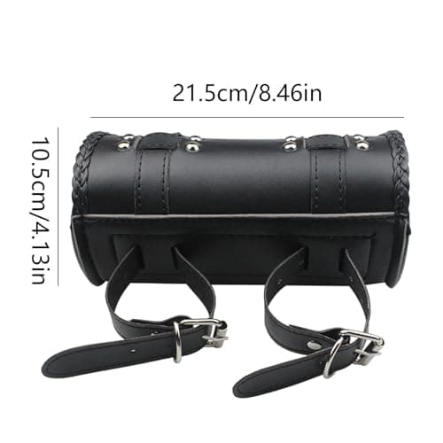 Vintage Motorcycle Bag PU Leather Waterproof Barrel-Shaped — view 5