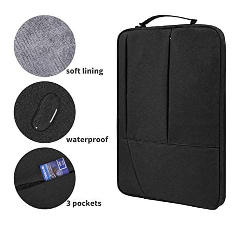 Drawing Tablet Protective Travel Case Compatible with Xp-pen Deco01 V2, Deco03, Star03, Deco Pro Small, Ugee M708, GAOMON M106K, Huion HS611 Graphics Tablet Storage Sleeve (Black) — view 4