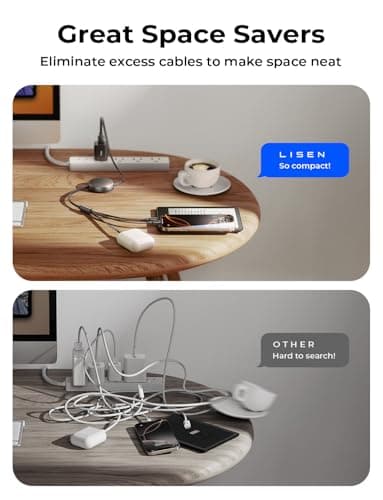 LISEN 3 in 1 Multi Charger Cable Retractable USB to C/Lighting/Micro Cable — view 5