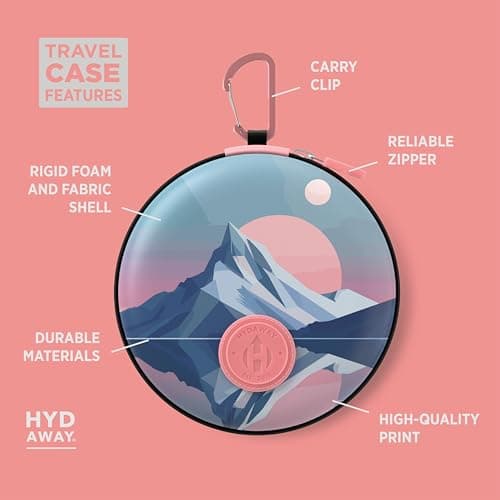 HYDAWAY Travel Case for Collapsible Bottles, Bowls & Cups - Protective Storage with Carabiner Clip - Durable, Water-Resistant, TSA-Friendly (Bergen) — view 5