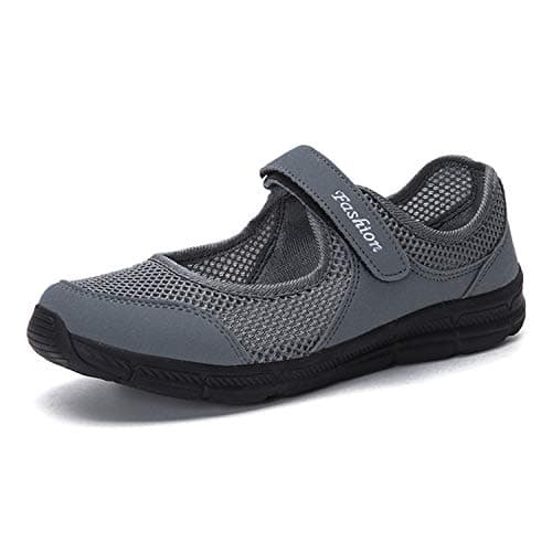 Kimily-UK Comfortable Women Shoes Outdoor Flying Woven Sport Shoes Breathable Flat Bottom Sneakers Rocking Work Shoes Girlfriend and Family Birthday Gift Dark Gray