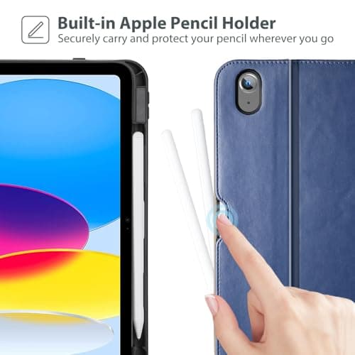 ProCase Leather Case for iPad A16 11th Gen 2025/10th Gen 2022 -Navy — view 4