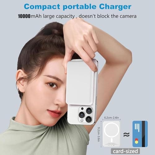 Power Bank for MagSafe, Magnetic Battery Pack, 10000mAh Magnetic Wireless Portable Charger Compatible with iPhone 12 13 14 15 16 17 Pro Max/Air/Plus — view 3
