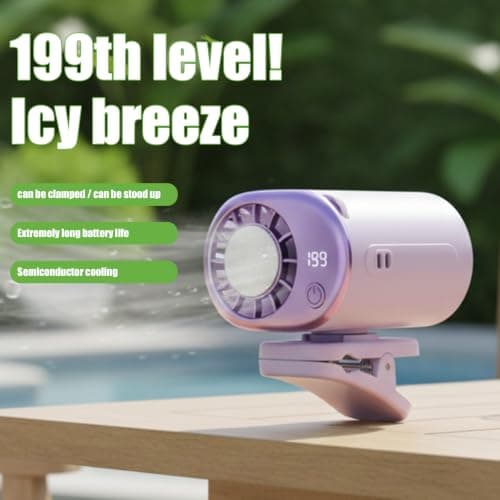 USB Car Clip Cooler Fan with LED Display (Purple) — view 6