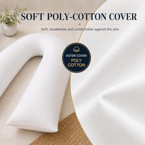 ARLINENS U Shaped Pillow 9ft Long Full Body & Back Support Pillow Extra Fill With Hollow Fiber-Soft Relieve Pain Pregnancy & Leg Support Pillow with Free Pillowcase (Silver) — view 5