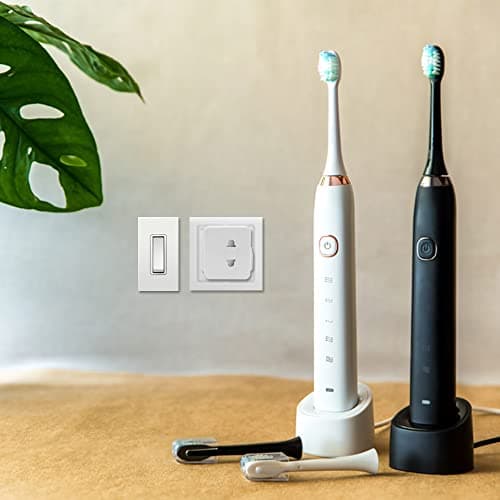 5 pack Heavy Duty White UK Shaver Adapter Plug 1A Fused – 2 Pin to 3 Pin Adapter for Electric Toothbrush & Razor, Portable Bathroom Plug Converter — view 5
