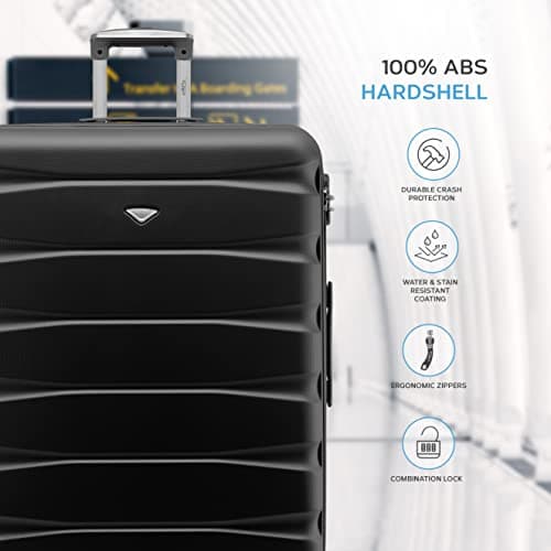 Flight Knight Lightweight 4 Wheel ABS Hard Case Medium Suitcase Approved for Over 100 Airlines Including easyJet, British Airways, Ryanair, Jet2, Emirates & Many More - Check-in Medium Size 25" — view 4