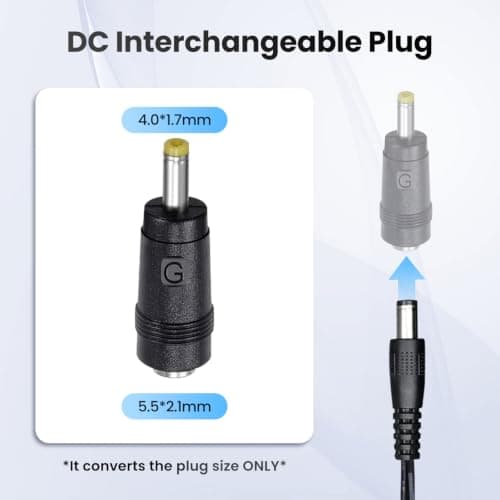 UKCA Certified 5V 1A 5W Power Supply Adapter (1.8M), 5.5x2.1mm, 4.0x1.7mm, 1000mA 0.5A 500mA AC DC Transformer for 5V Radio, Digital Frame, CCTV Camera, Speaker, Router, Baby Monitor — view 3
