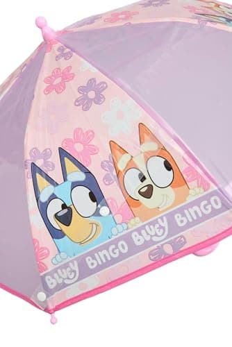 Bluey Kids Umbrella Girls – Lightweight Children’s Stick Umbrella and Bingo Design – Pink Handle and Easy Open Kids Rain Umbrella — view 2