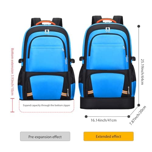 Nayubo 65L Hiking Backpack for Men Waterproof Expandable Travel Backpack Carry On Backpack Casual Daypack Large Rucksack for Camping Outdoor Sports Trekking (Blue) — view 2