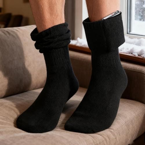 Heated Socks, 10000mAh Rechargeable Electric Socks For Men Women, Washable Heated Ski Sock, Rechargeable Winter Foot Warmer, Electric Heating Sock For Skiing, Hunting, Cycling — view 4