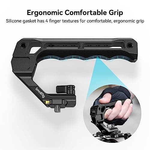 SMALLRIG Lightweight NATO Top Handle, Quick Release NATO Grip with NATO Rail for DSLR Camera Cage, Universal Top Handle built in 5 Cold Shoe Adapters - 4345 — view 3