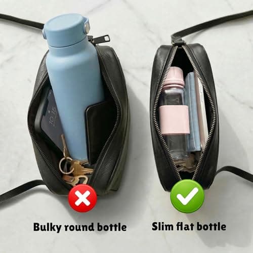 hydr Mini Flat Water Bottle for Handbags | 240ml Slim Leakproof BPA-Free Tritan Small Water Bottle (Dusty Pink) — view 5