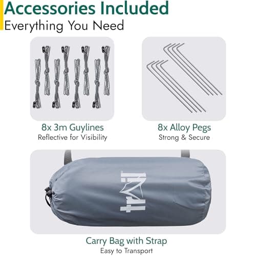 Trail Camping Tarp Shelter, 3m x 3m (No Poles) — view 6