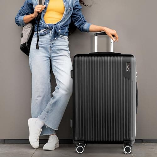 LUGG 28 Inch Vacay Suitcase, ABS Luggage with TSA Indent Lock, Aluminium Trolley Handle, 360° Spinner Wheels, Water-Resistant & Durable Material, Airline Compatible (75 x 30 x 49cm), 1 Year Warranty — view 5
