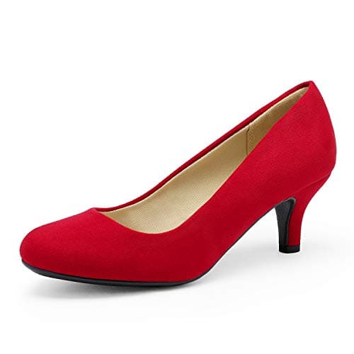 Dream Pairs Women's Ankle Strap Ballet Flats,RED,5