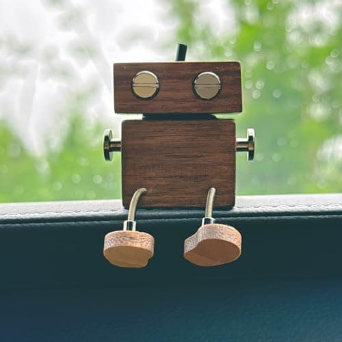 Car Dehumidifier And Odor Eliminator With Wobbling Wooden Figure Fragrance Dispenser - Air Freshener, Car Decor — view 6