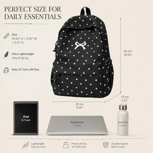 Girls School Bag, Cute Bow Japanese Backpack for Teenage Girls College — view 2