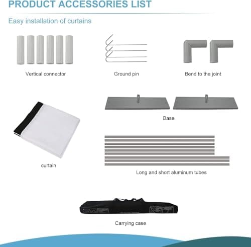 Projector Screen with Stand 16:9 HD 4K Outdoor Indoor Projection Screen for Home Theater 3D Fast-Folding Projector Screen with Stand Legs and Carry Bag Projection Movie Wrinkle-Free (120inch) — view 4