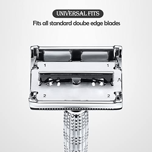 BAILI Butterfly Double Edge Safety Razor Rust-proof Reusable Manual Stainless DE Wet Shaving for Men Women with Mirrored Travel Case BD179C — view 6