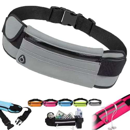 Anti-Theft Invisible Waist Bag, Travel RFID Fanny Pack for Women Anti Theft, Athleisure Travel Belt Bag with Water Bottle Strap, Multifunctional Wallet Bum Bags for Men (Gray)