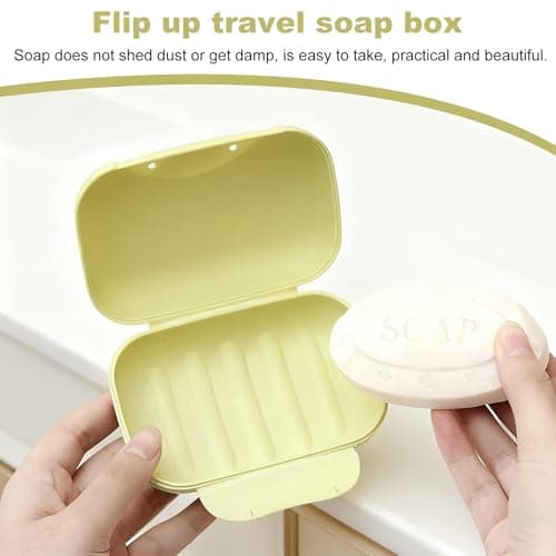 Travel Soap Case, 4Pcs Soap Dish with Lid, Closable Soap Holder Portable Soap Dish for Shower Travel Hiking Bathroom School Gym and Camp(Green/Blue/Pink/Rose Red) — view 3