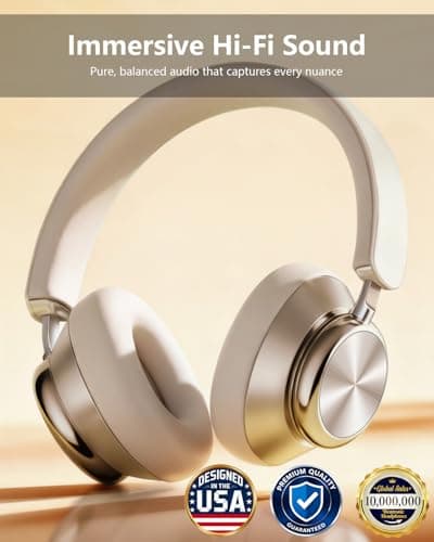 Wentronic Y03 Bluetooth Headphones Wireless Active Noise Cancelling Over Ear Headphones 48 Hours Playtime 6 EQ Music Mode High Sound Quality Headphones with Soft Ear Cushion - Starlight — view 2