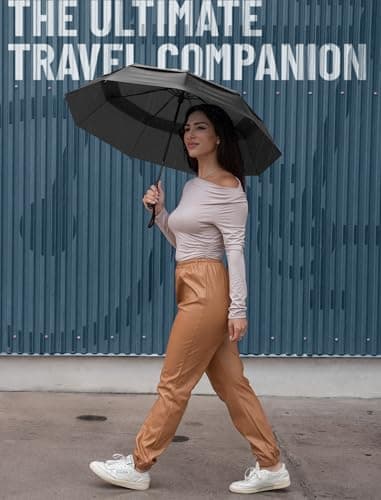 Repel Windproof Travel Umbrella - Compact & Withstands Winds up to 100MPH, Strongest Premium Auto Folding Umbrella for Rain and Sun - Durable, Light & Portable for Women & Men, Fits Backpack & Cars — view 6