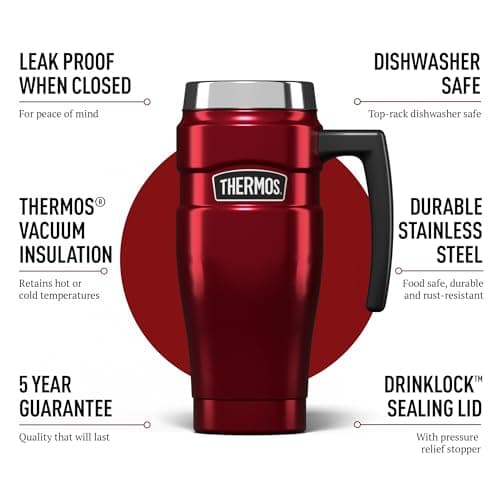 Thermos Stainless King Cranberry Red Travel Mug (470ml) 7h Hot | 18h Cold — view 2