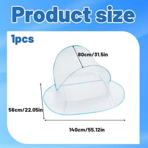 Pop up Mosquito Net, Travel Mosquito Nets, Mosquito Net Travel, for Camping and Outdoor Use, Lightweight Single Bed Mosquito Nets, 140 * 80 * 56cm, Blue ﻿ — view 2