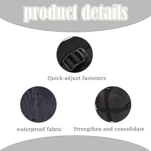 Rndqw 1Pcs Sleeping Bag Compression Sack, Lightweight and Portable Sleeping Bag Bag, Waterproof and Dustproof Stuff Sack, Suitable for Camping, Sports, and Water Sports (Black) — view 3