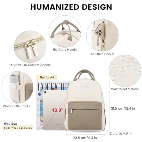 LOVEVOOK Backpack Womens Small Fashion Backpacks for Ladies Girls School Bags Waterproof Rucksack Bag for Travel Mini Cute City Casual Daypacks — view 4