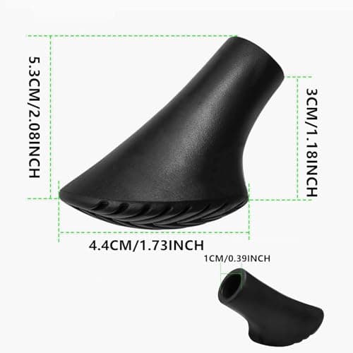 Leaf-Shaped Rubber Tips for Walking Poles | Quiet & Non-Slip for City, Park & Trails | Universal 11mm Fit — view 5