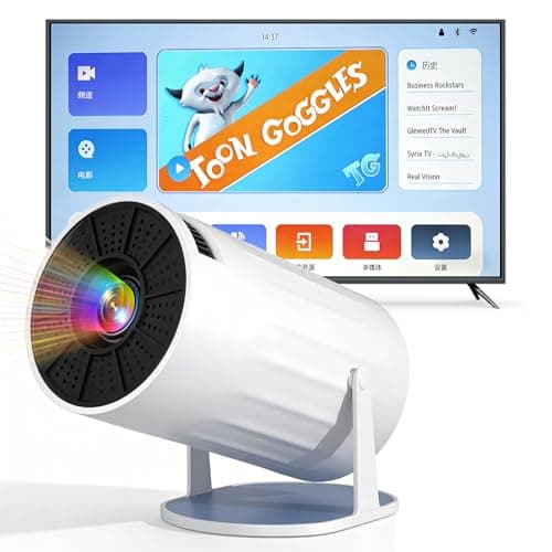 Mini Projector with WiFi 6 and Bluetooth 5.2,Portable Projector 4K for Bedroom Support Auto Keystone, 180° Rotatable Outdoor Compatible with TV Stick/Windows/iOS/Android/HDMI/USB — view 2