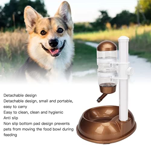 HELEVIA Pet Standing Water Dispenser Bowl Height Adjustable Multifunction Dog Automatic Water Food Feeder with Detachable Pole — view 4