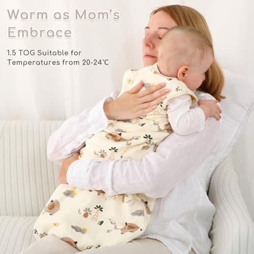 Yukkidds Baby Sleeping Bag 1.5 Tog, Cotton Sleep Sack 0-6 Months — view 5