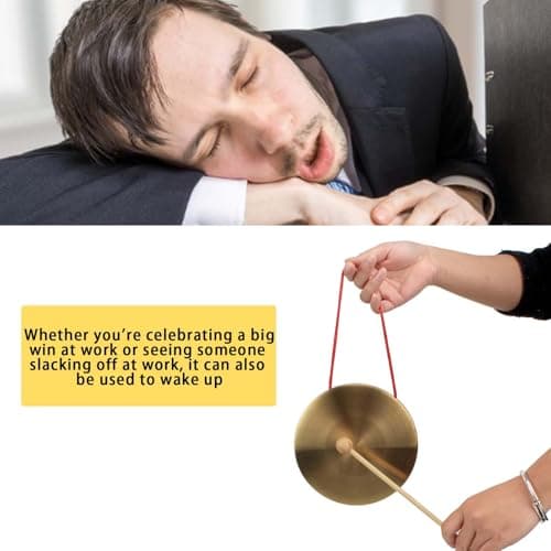 Traditional Chinese Small Gong Musical Instrument – Metal Gong with Wooden Hammer for Kids, Parades, Festivals, and Entertainment, Improves Rhythm, Hand-Eye Coordination, and Percussion Skills — view 3