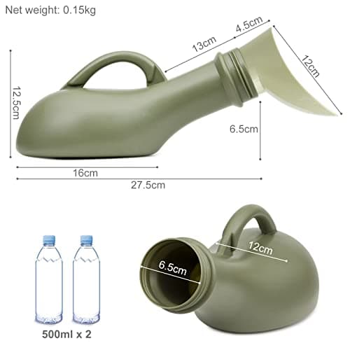 Urine Bottle Spill Proof Unisex: Portable Women Mens Urinals Screw Top Lid Pee Female Funnel Urine Bottles Container Plastic Bed Pan Car Travel Toilet 1000ml Adult Kids Potty Night Wee Pot WC for Male — view 6