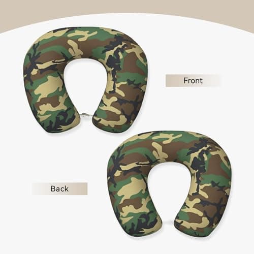 ZhRiYan Green Military Camo Memory Foam Travel Pillow - U-Shaped Neck Support, Perfect for Cars, Home Office, and Leisure Activities. — view 3