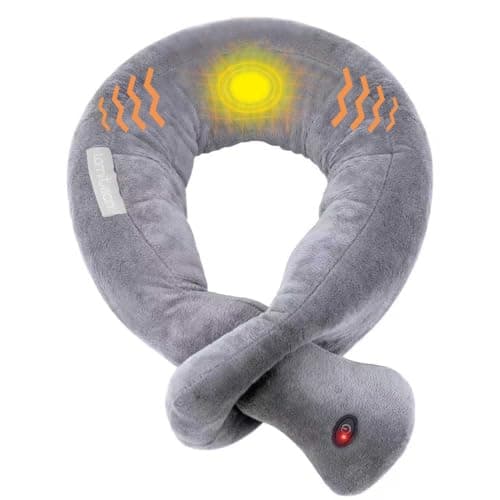 lomitech Travel Pillow with 3 Vibration Modes,Airplane Neck Massage Pillow