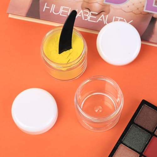 20 Pcs White Clear 40ml Cosmetic Jars, Plastic Sample Pots with Screw Lids — view 3