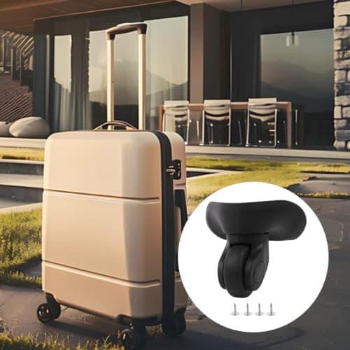 SHANOER 1 Pair Black 9.1x10.7x4.9cm Suitcase Luggage Wheels Axles Deluxe Repair Replacement Kit — view 3