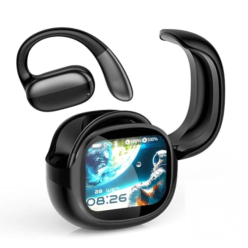 Astrivo NE58 Open Ear Earbuds AI Translation Earbuds Real Time, 134 Language Translator Wireless Ear-hook Headphones, Bluetooth 6.0 O, LED Touch Screen, Noise Cancelling Translate Ear Buds (Black)