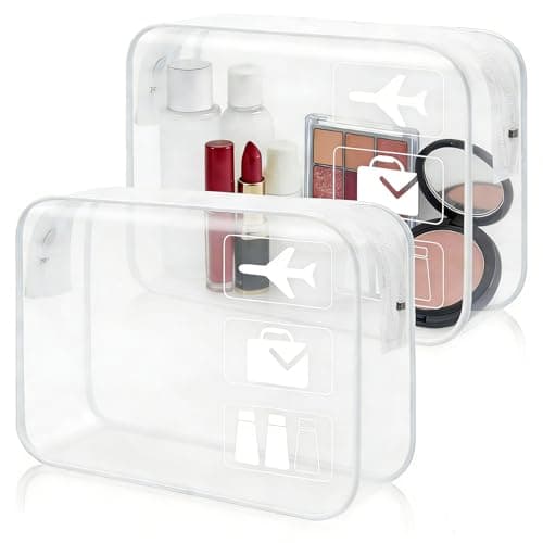 Clear Travel Toiletries Bag 2 Pack TSA Approved Airport Security Liquid Bag