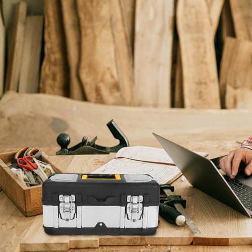 Stainless Steel Tool Box Travel Suitcase Back to School Lockable — view 6
