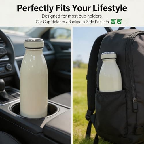 Love-KANKEI 500ml Insulated Water Bottles, Metal Water Bottle White — view 6