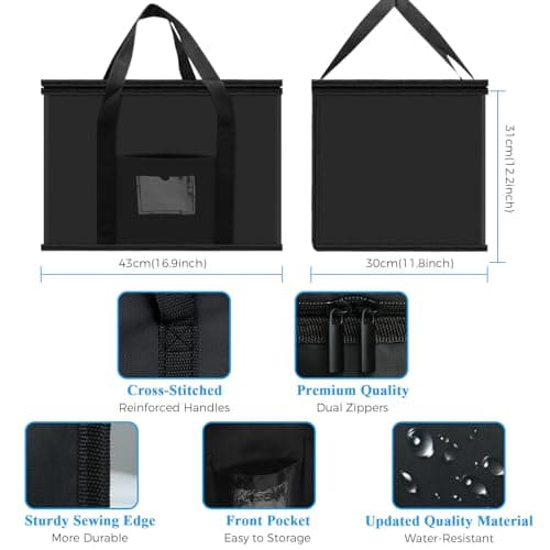 Beautyshow Cooler Bag, 40L Large Foldable Grocery Shopping Bags, Durable Picnic Bags, Insulated Bag for Picnic, Camping, Food Delivery, BBQ, Shopping, Family Outdoor Travel — view 4